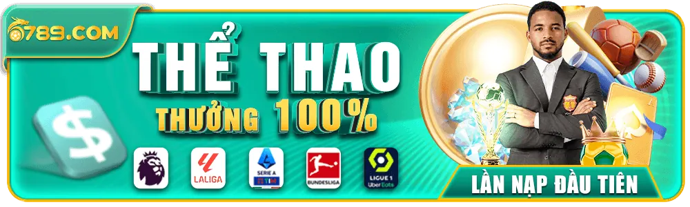 Banner thông tin hoặc ưu đãi nạp đầu 100% thể thao trên 6789ut com